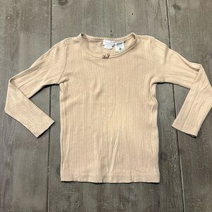 Jamie Kay Organic Cotton Pointelle Long Sleeve Top - Chai